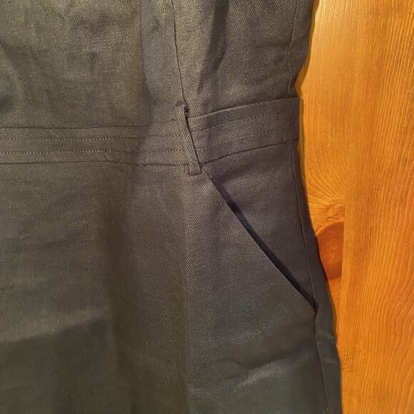 J. Crew Black Executive Dress Sheath Stretch Linen Blend Workwear Career Size 14 - Picture 6 of 10